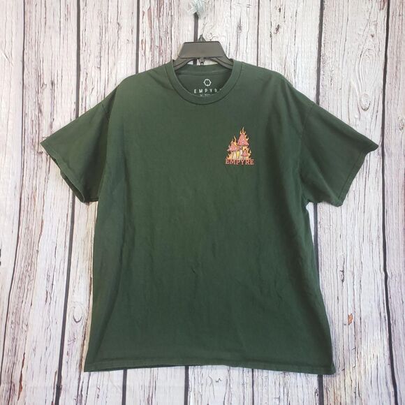 Empyre Dragon Tower Graphic Magic Mushrooms Moon T-Shirt Mens XL 100% Cotton - Picture 3 of 4